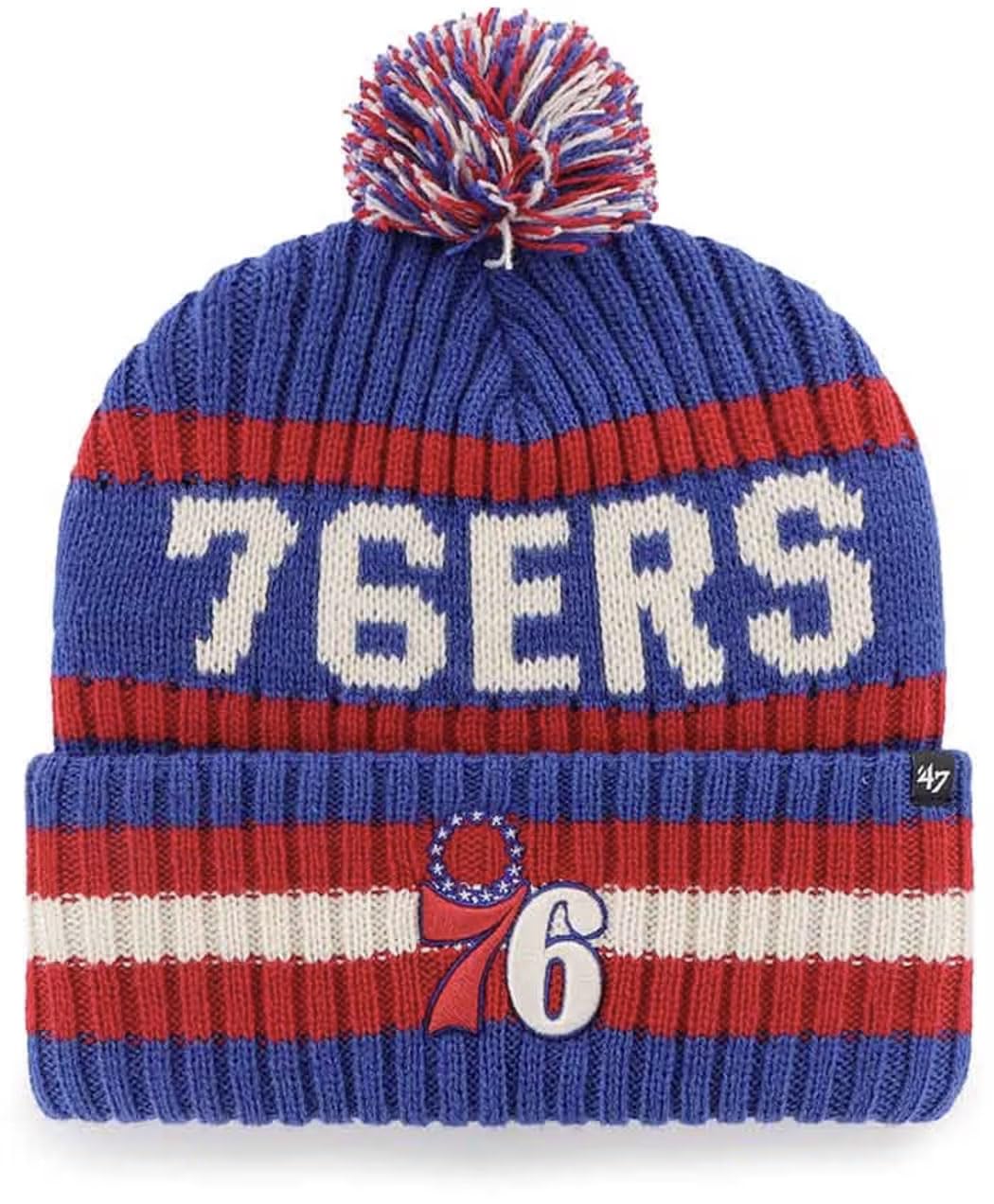 47 NHL Unisex-Adult Team Color Officially Licensed Primary Logo Bering Sport Knit Cuffed Pom Beanie Cold Weather Hat