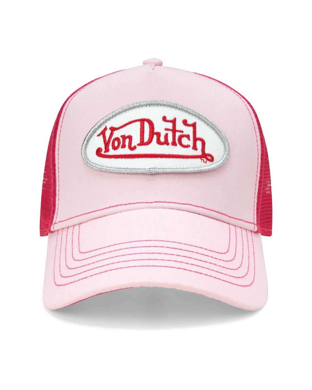 Von Dutch Unisex Trucker Hat - Curved Bill Mesh Back Retro Classic Colorblock Snapback Baseball Cap for Men and Women