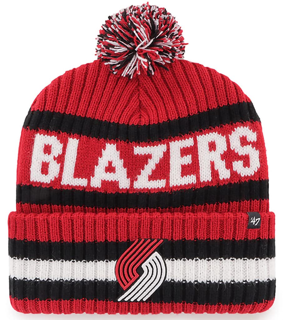 47 NHL Unisex-Adult Team Color Officially Licensed Primary Logo Bering Sport Knit Cuffed Pom Beanie Cold Weather Hat