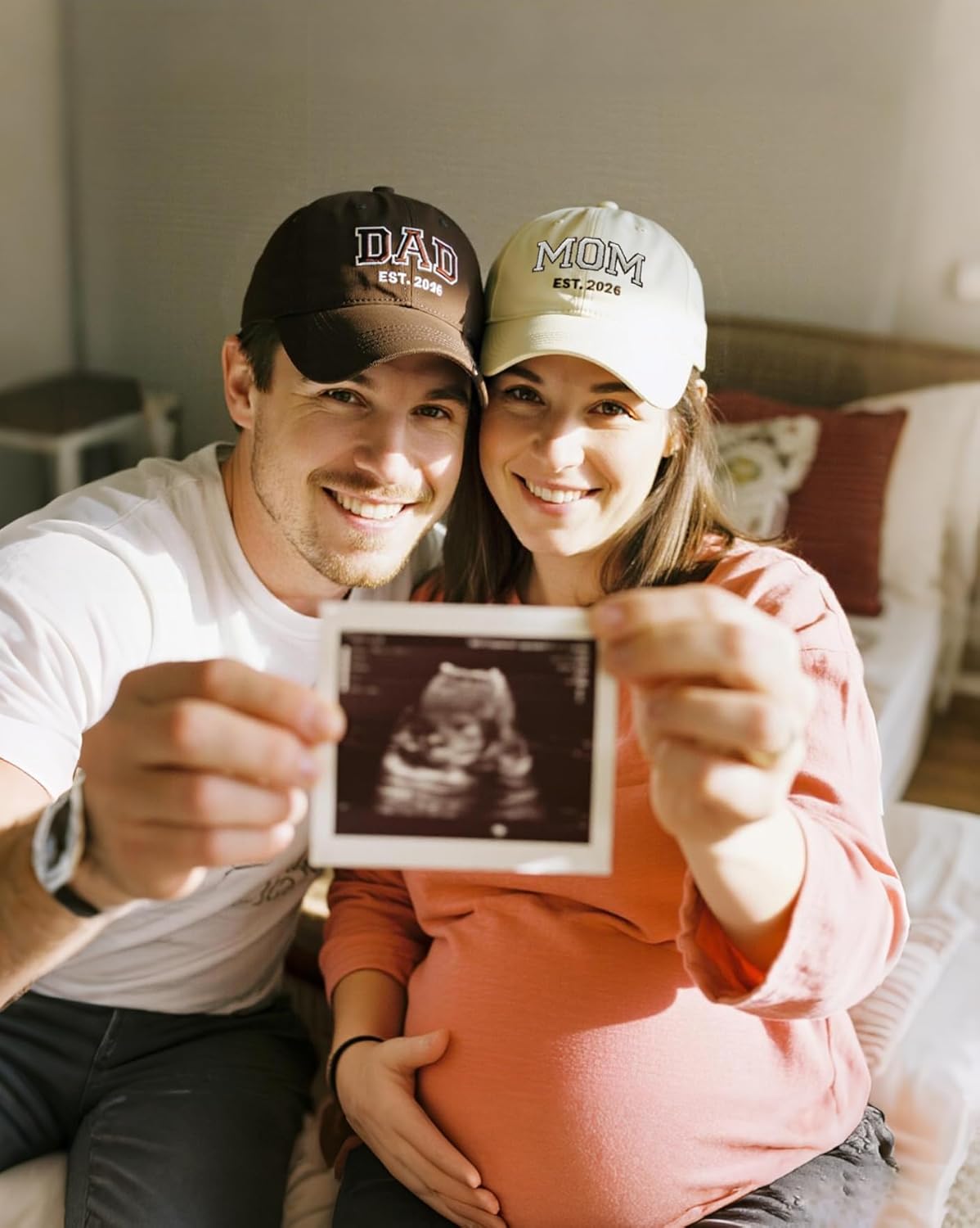 Waldeal Mom and Dad Est 2026 Hats, New Parents Gifts, Matching Adjustable Embroidered Baseball Caps for Couples