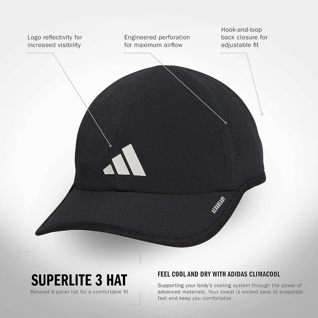 adidas Men's Superlite Hat – Lightweight Moisture-Wicking Cap for Workout and Training