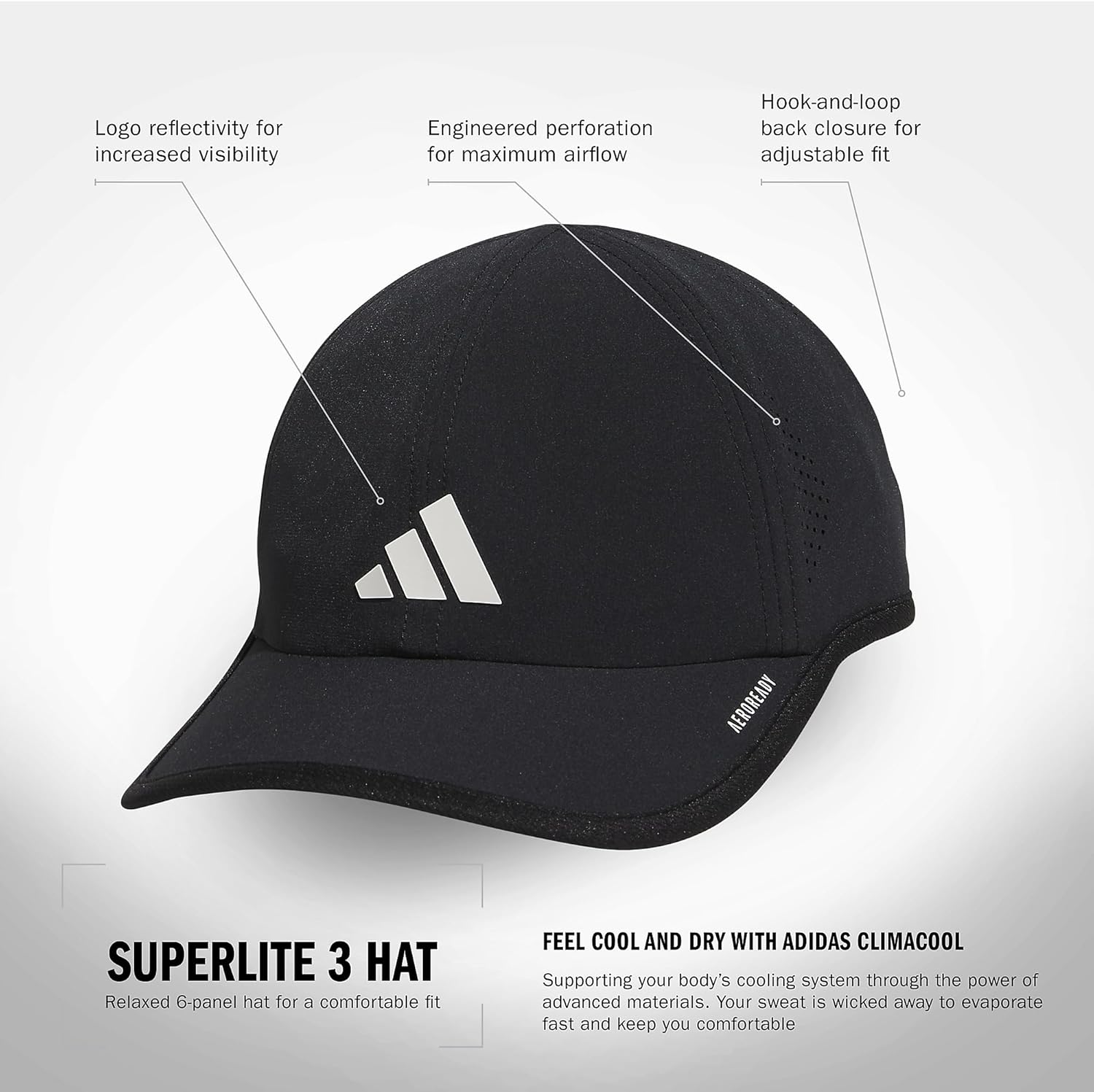 adidas Men's Superlite Hat – Lightweight Moisture-Wicking Cap for Workout and Training