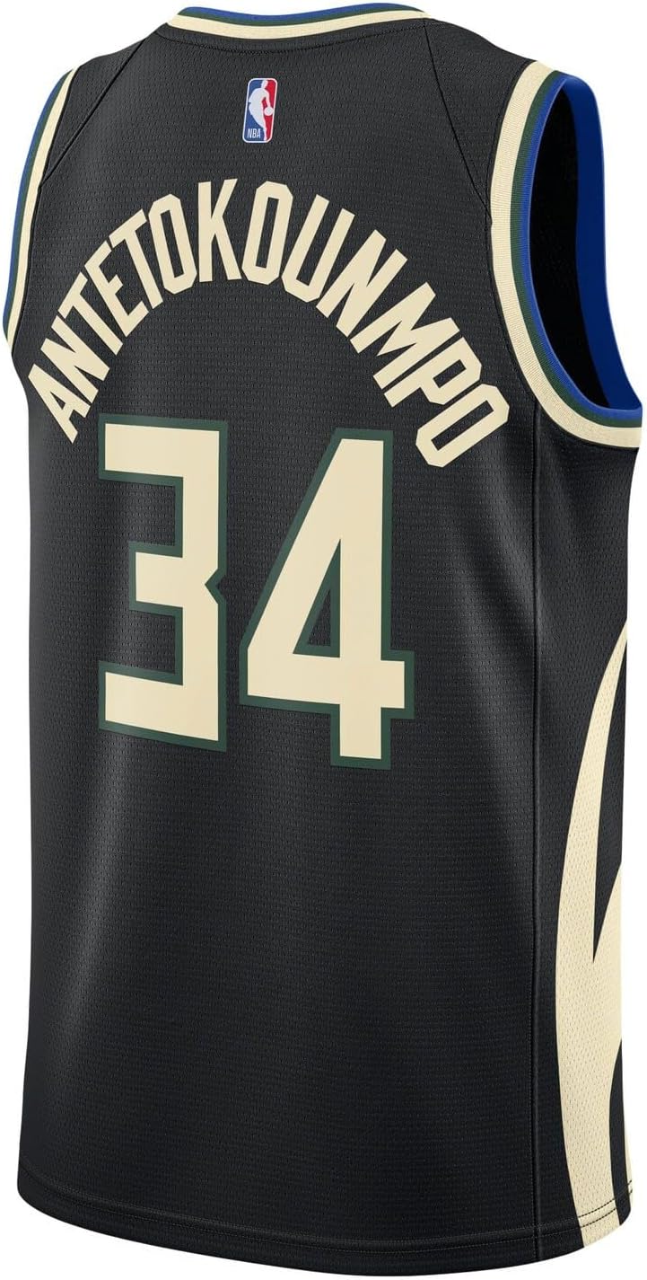 Giannis Antetokounmpo Milwaukee Bucks NBA Kids Youth 8-20 Black Statement Edition Swingman Jersey