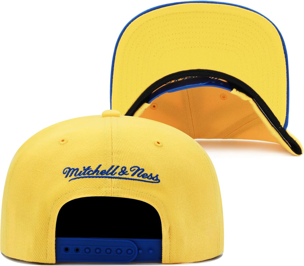Mitchell & Ness Denver Nuggets Core Basics Snapback Hat Adjustable Cap - Yellow Gold/Royal