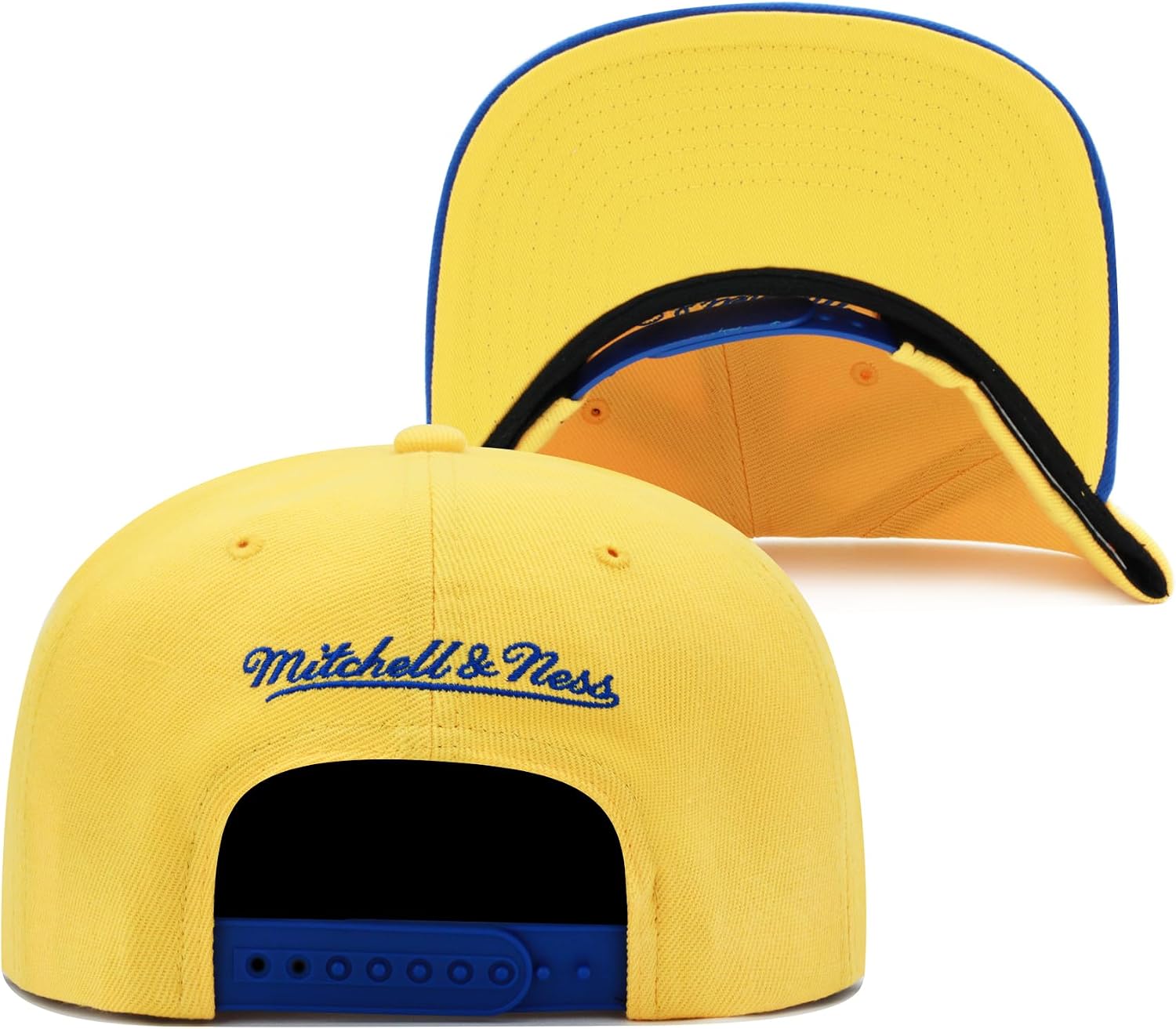 Mitchell & Ness Denver Nuggets Core Basics Snapback Hat Adjustable Cap - Yellow Gold/Royal