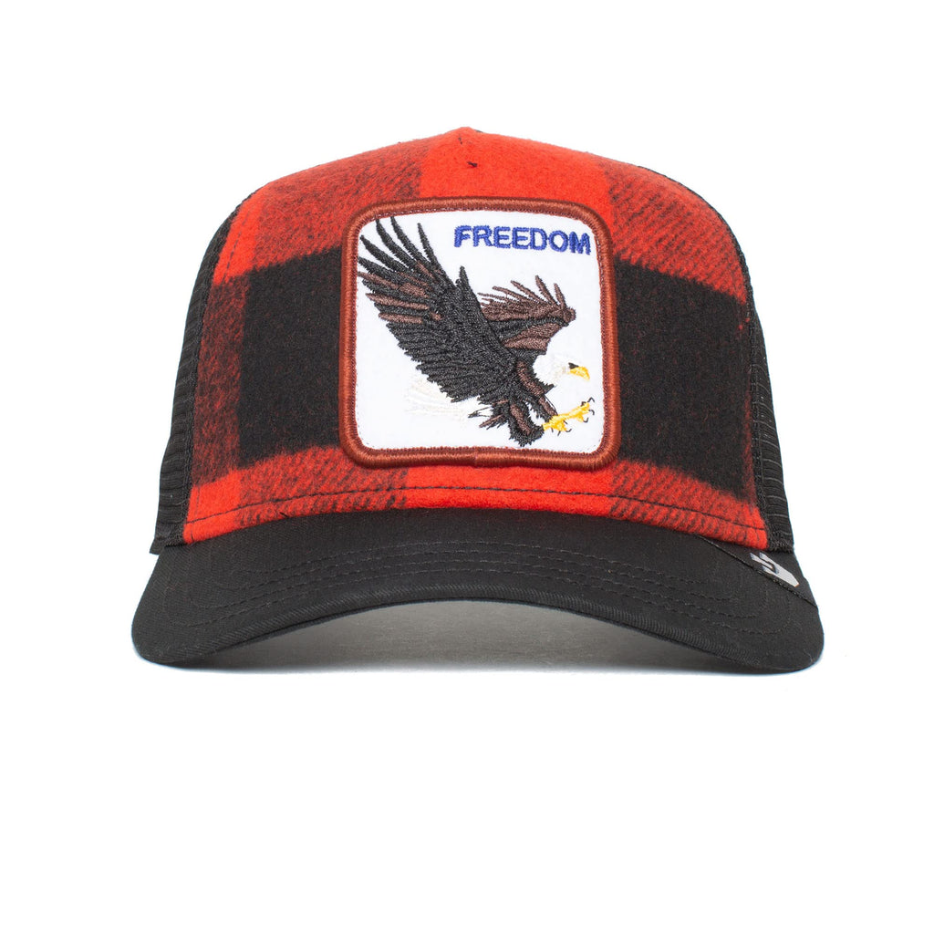 Goorin Bros. The Farm Plaid/Wool Unisex Trucker Hat, Red (Ski Free), One Size