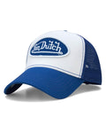Von Dutch Unisex Trucker Hat - Curved Bill Mesh Back Retro Classic Colorblock Snapback Baseball Cap for Men and Women, Size One Size, Blue