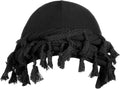 Turban for Men Satin Lined Durag Head Wrap Pre-Tied Tassels Braid Beanie Vintage Twist Bonnet with Tassel Satin Lined Halo Turban Sleep Cap Black