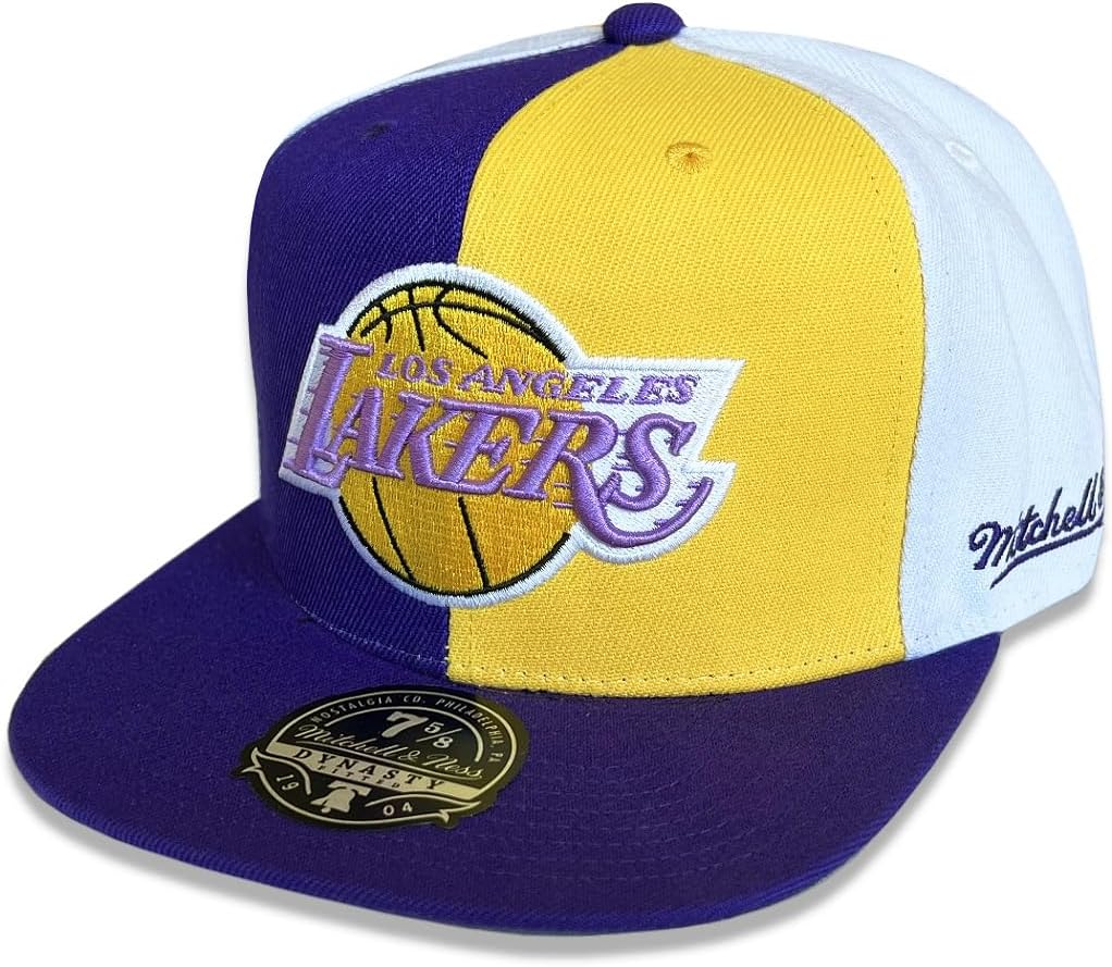 Mitchell & Ness LA Los Angeles Lakers Reload 2.0 Pinwheel Dynasty Fitted Hat, Cap