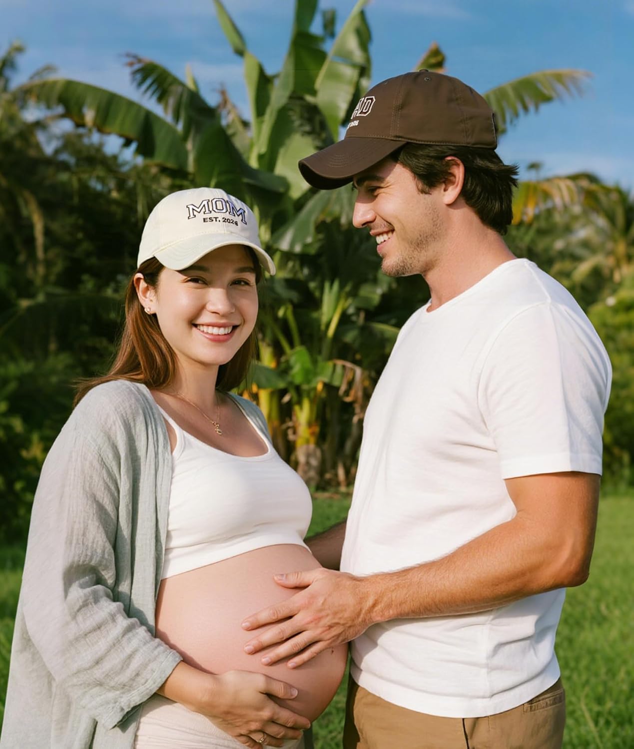 Waldeal Mom and Dad Est 2026 Hats, New Parents Gifts, Matching Adjustable Embroidered Baseball Caps for Couples
