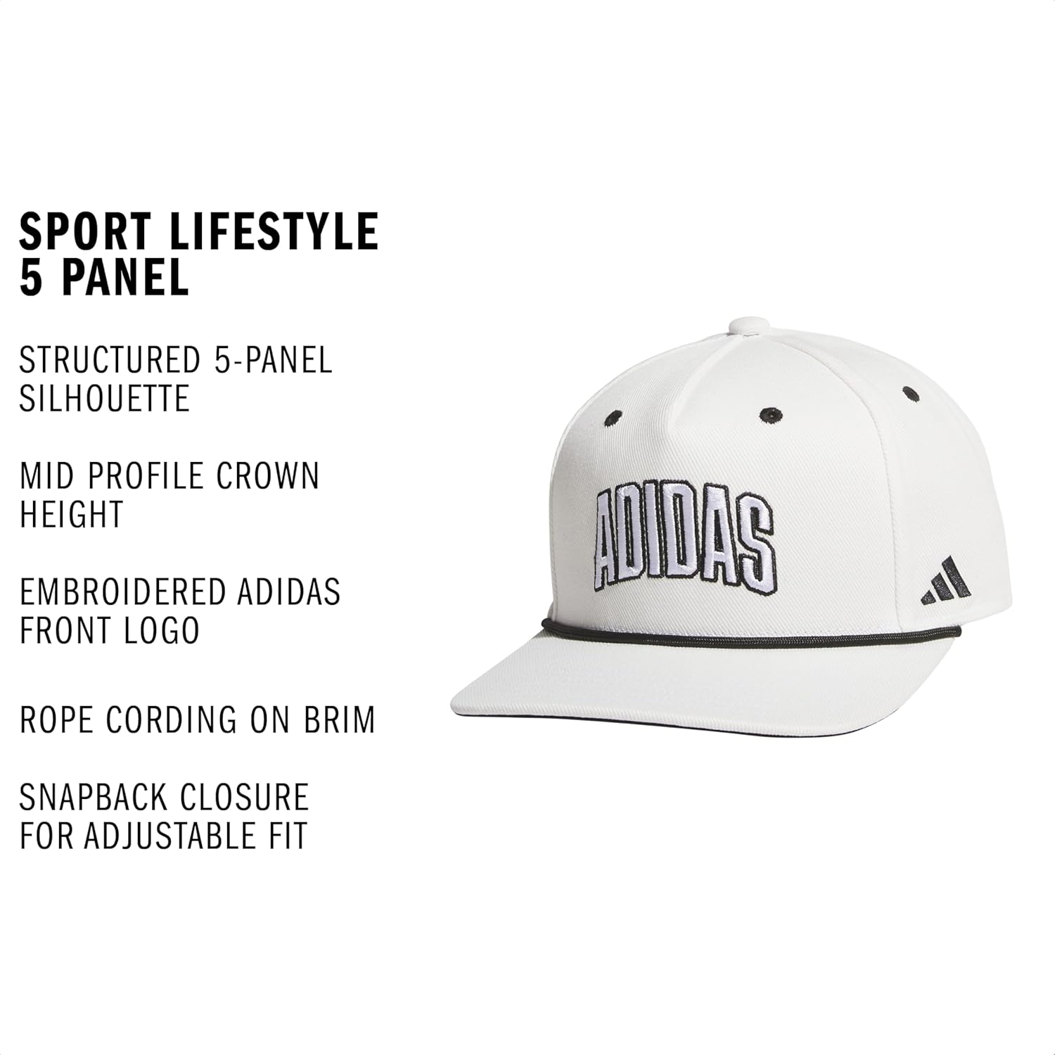 adidas Mens Sport Lifestyle Rope Brim Snapback Hat