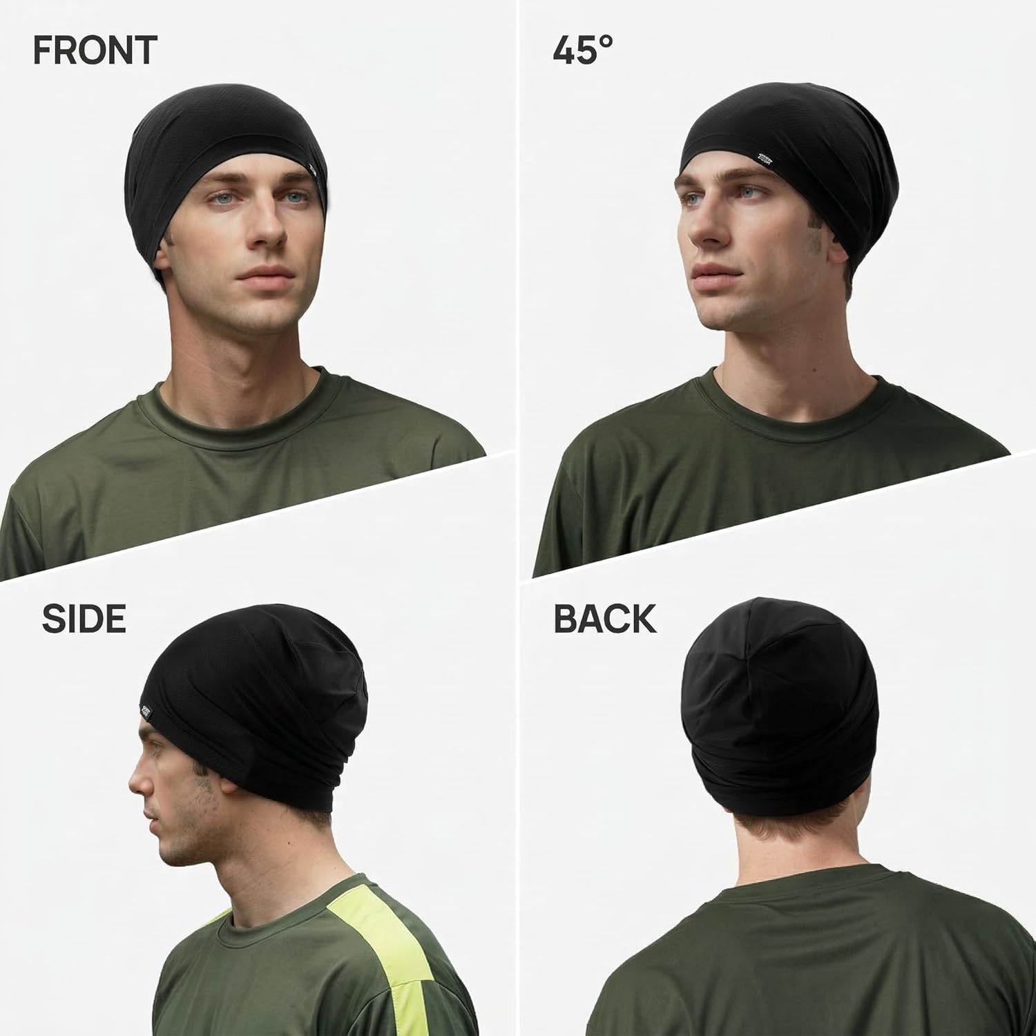 QINGLONGLIN 3Pcs Cooling Skull Cap for Men Women-Lightweight Breathable Beanie Hat, Thin Quick Dry Running Cap for Cycling