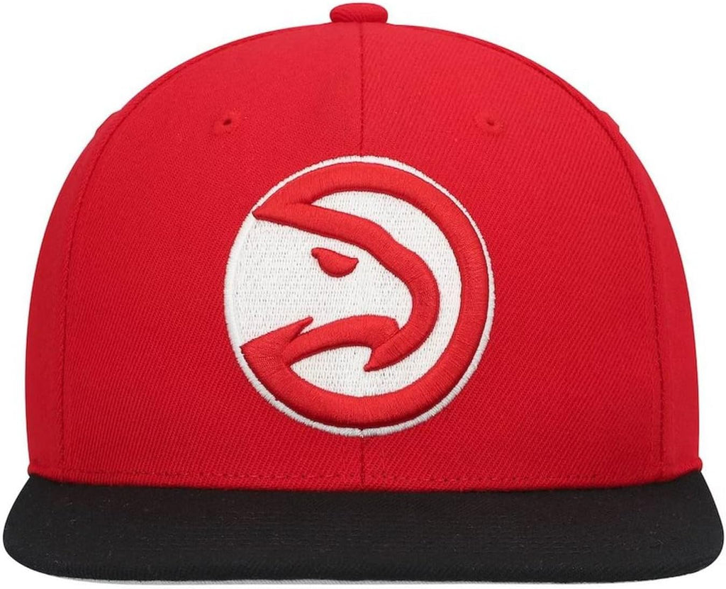 Mitchell & Ness Atlanta Hawks Team 2 Tone Snapback Adjustable Hat Cap - Red
