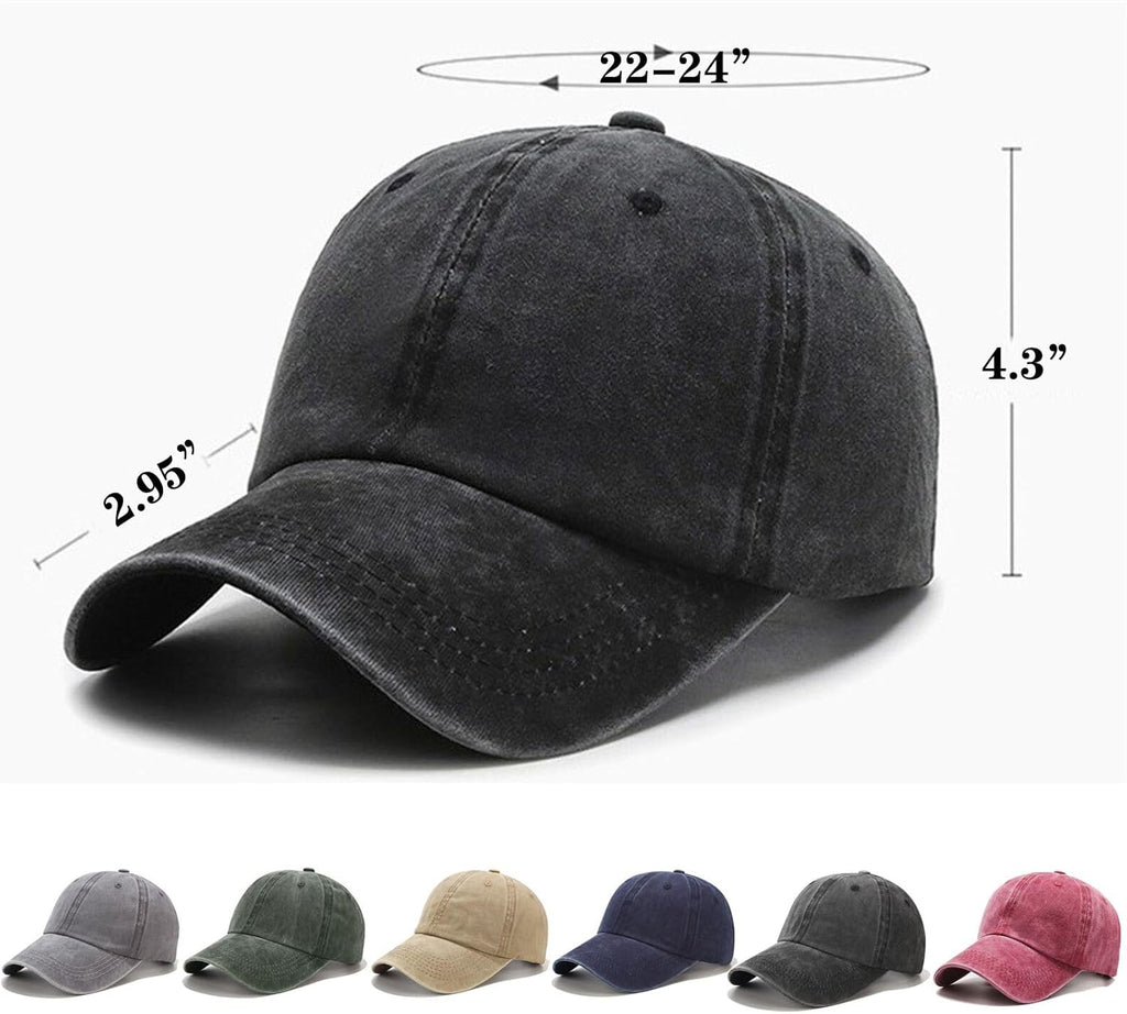 5/6 Packs Vintage Washed Plain Baseball Cap Distressed Dad Golf Hat for Men Women