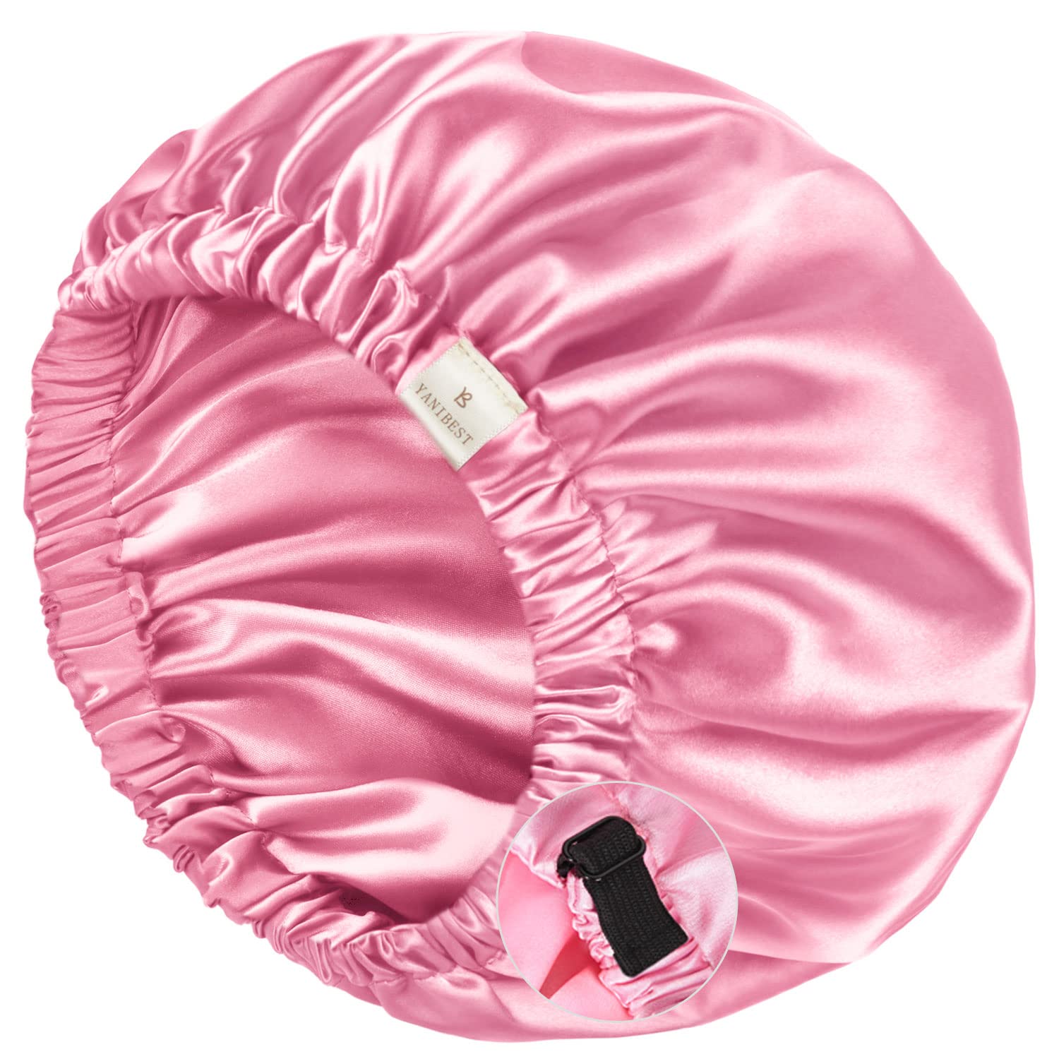 YANIBEST Silk Bonnet Satin Bonnet for Sleeping Women Men, Adjustable Double Layer Hair Bonnet for Curly Braids Reduce Frizz