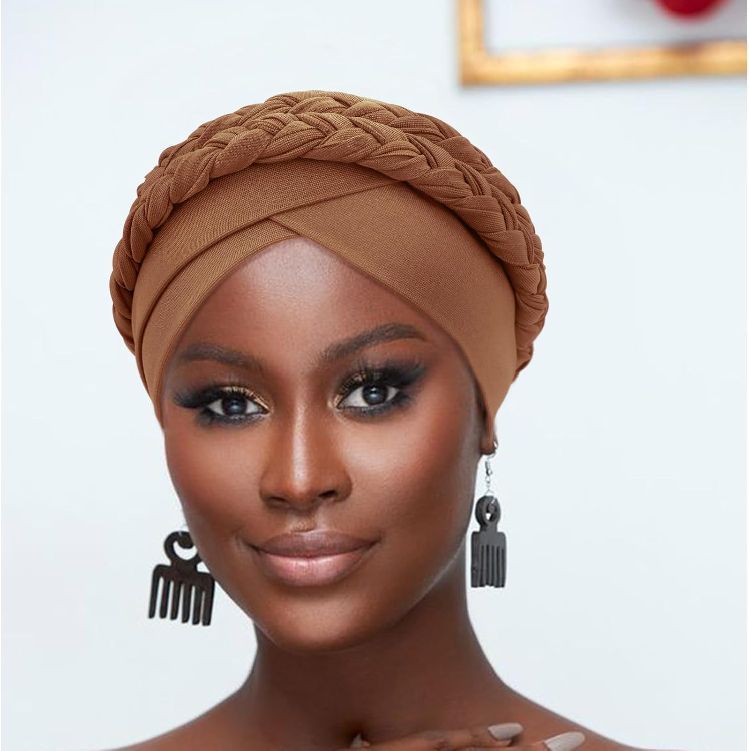 African Women Turban Caps Pre-Tied Twisted Turbans Head Scarf for Women Hair Wraps Cover Beanie Cancer Chemo Headwear