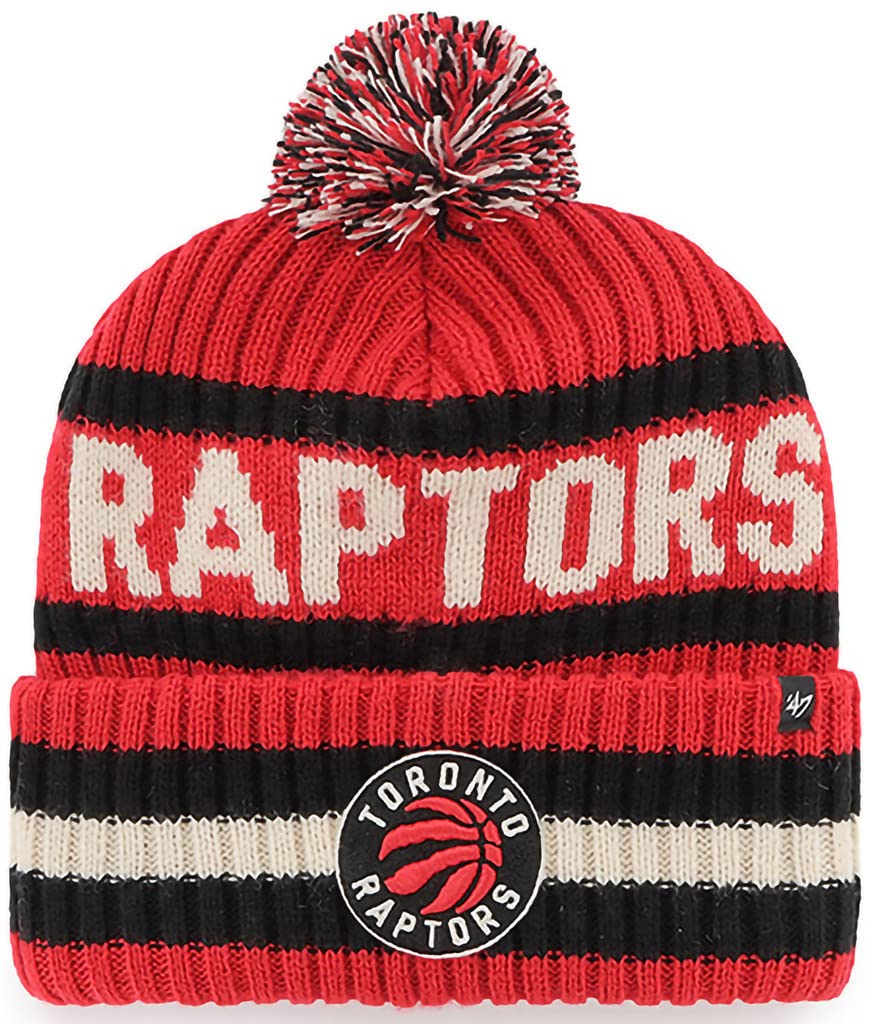 47 NHL Unisex-Adult Team Color Officially Licensed Primary Logo Bering Sport Knit Cuffed Pom Beanie Cold Weather Hat