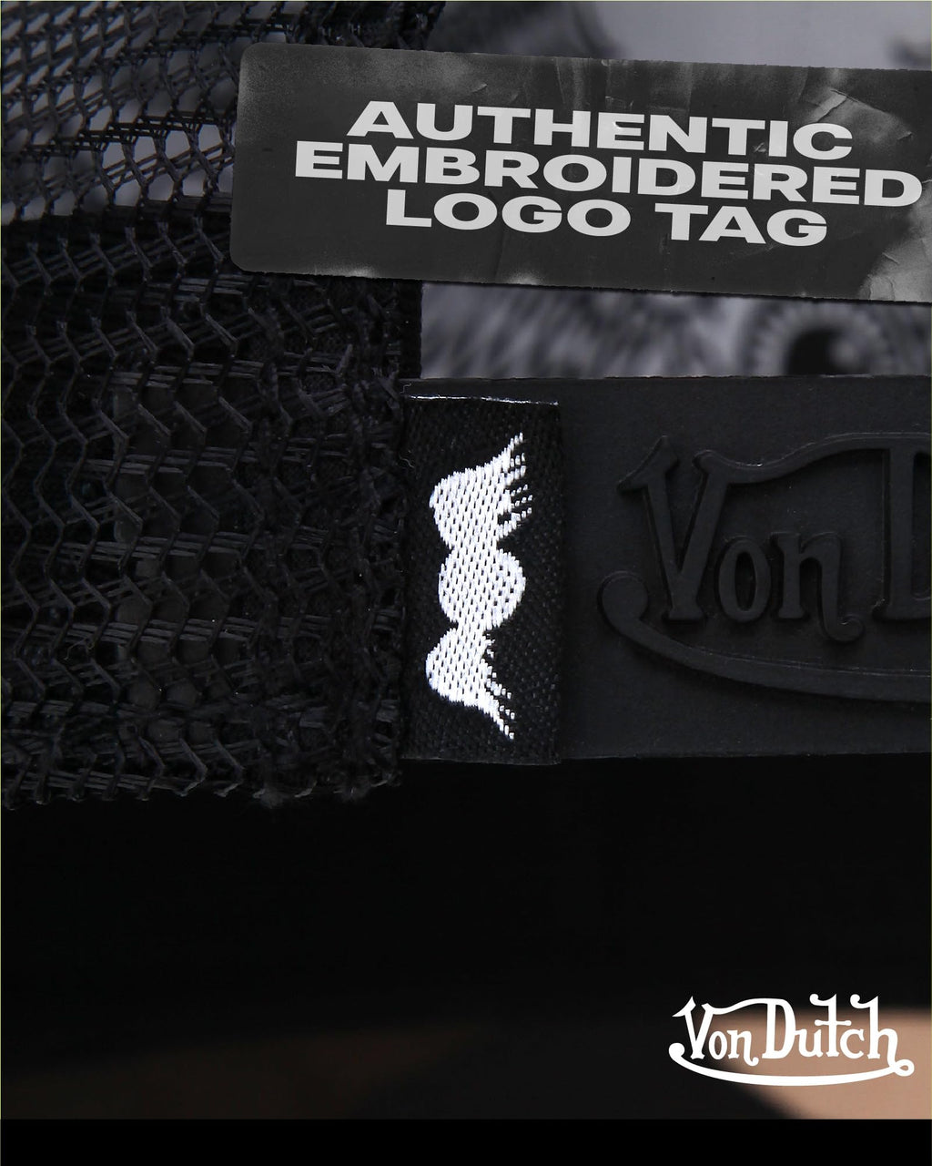 Von Dutch Monogram Trucker Cap - Retro Snapback Cap for Men and Women - Adjustable Snap Fit Panel, Mesh Rear, Curved Bill
