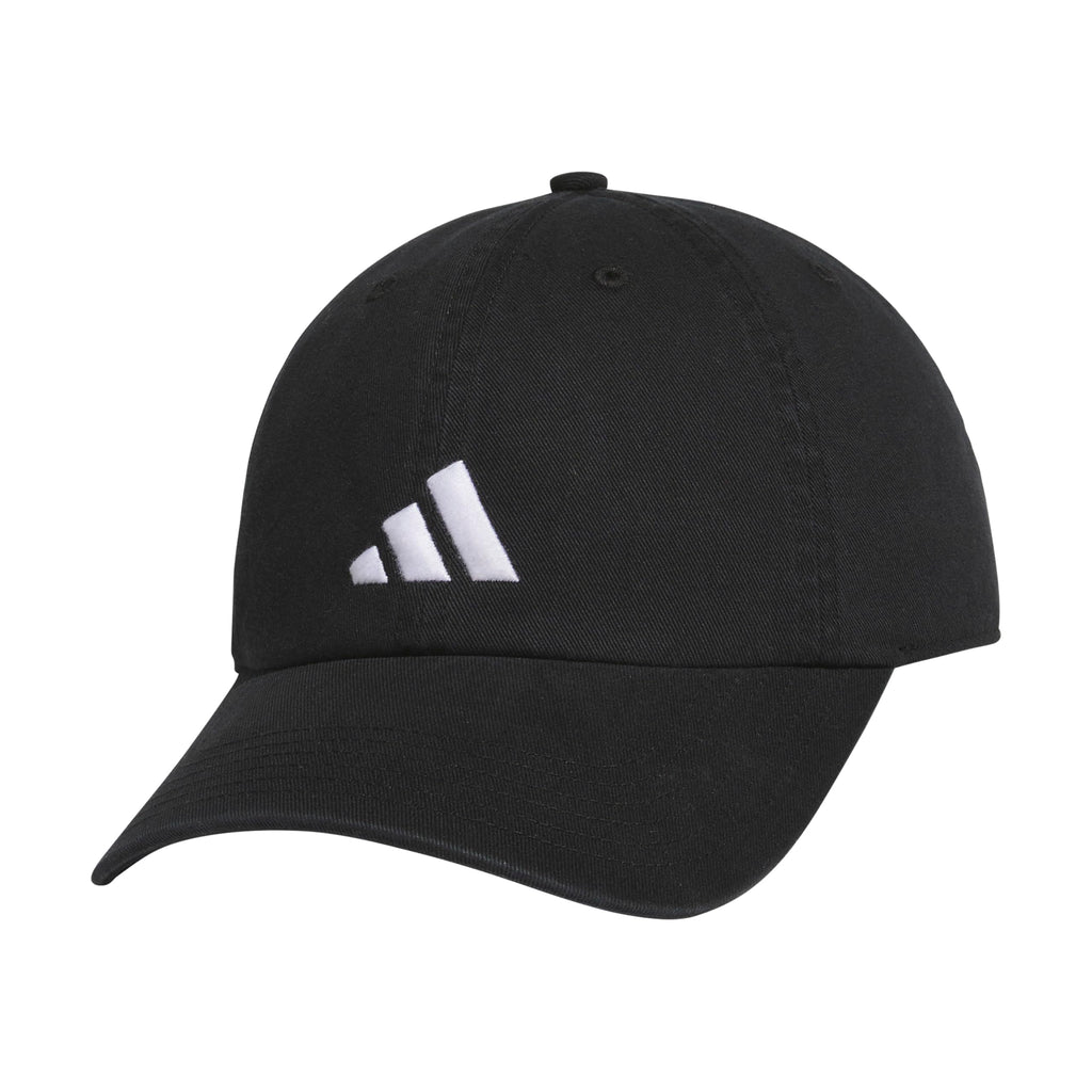 adidas Men's Ultimate Hat Relaxed Crown Adjustable Fit Strapback Cotton Baseball Cap, Black/White