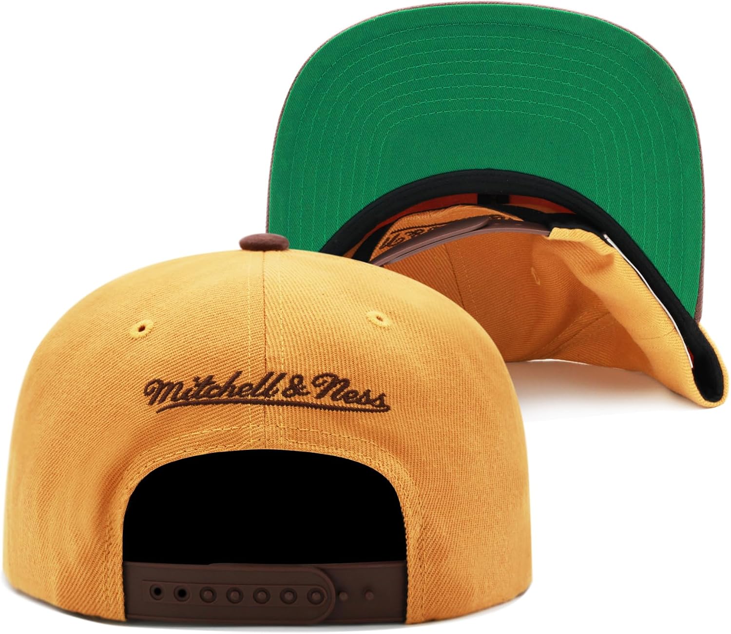 Mitchell & Ness Boston Celtics Beef and Broccoli Snapback Hat Cap - Wheat/Brown/Green