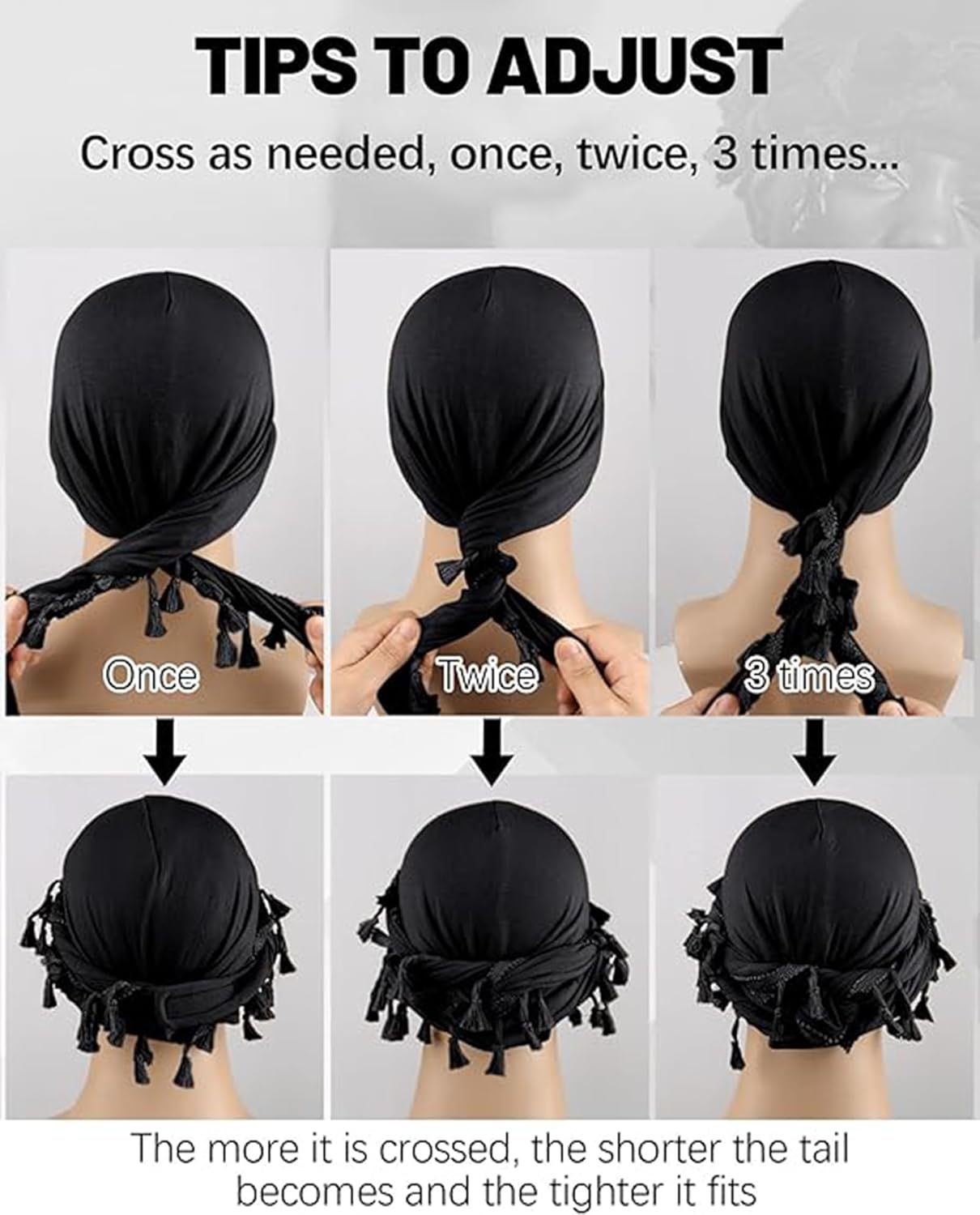 Tassel Velvet Turban for Men Women, Durag Hat Halo Cap Beanie Satin Lined Wraps Sleep Cap with Burr Trim Twisted Tail Fringe