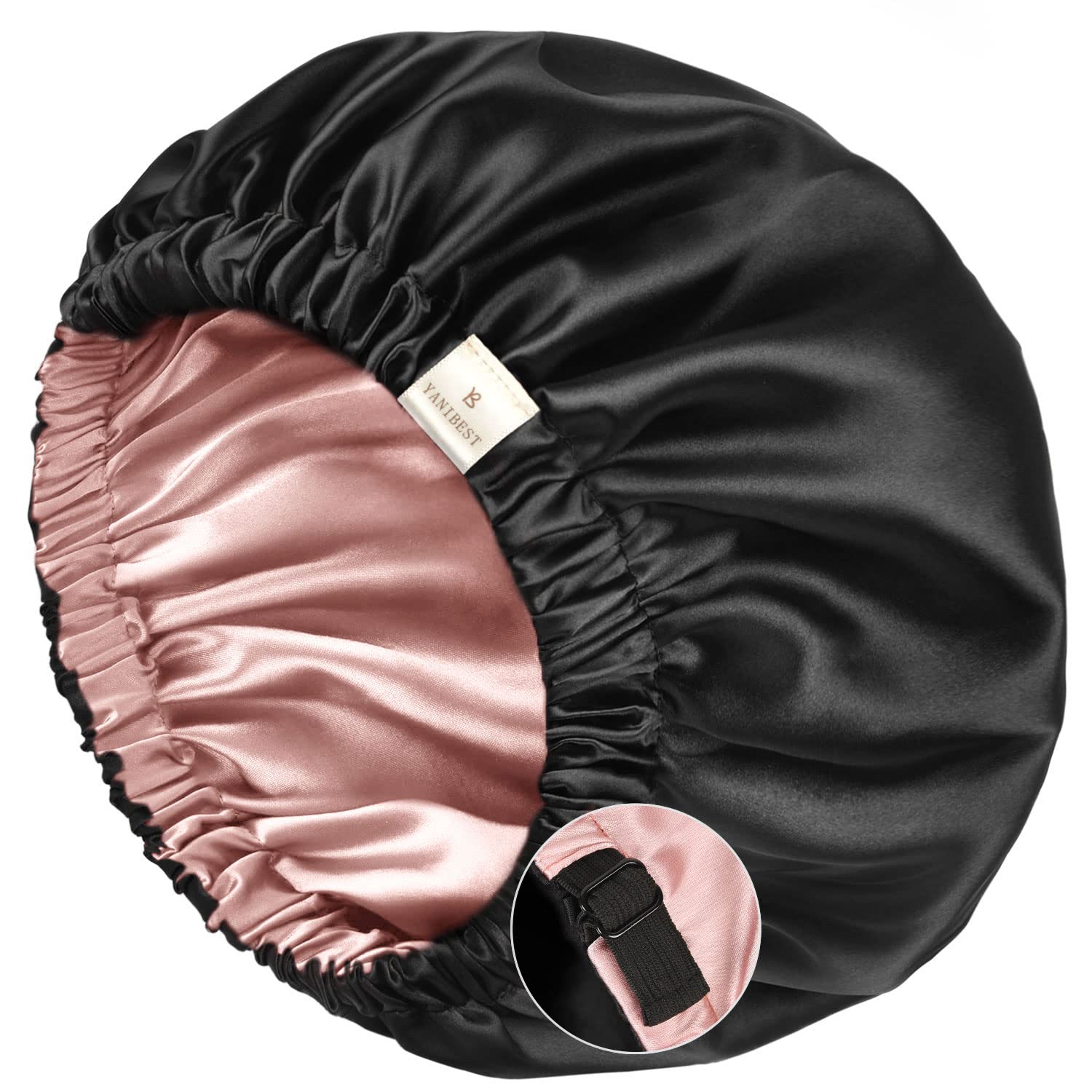 YANIBEST Silk Bonnet Satin Bonnet for Sleeping Women Men, Adjustable Double Layer Hair Bonnet for Curly Braids Reduce Frizz