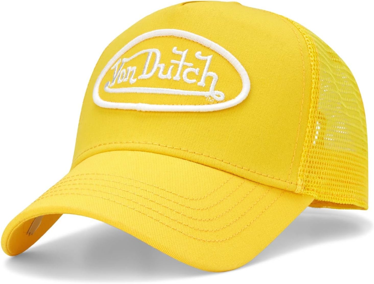 Von Dutch Unisex Trucker Hat - Retro Classic Solid Color Mesh Back Snapback Baseball Cap for Men & Women.