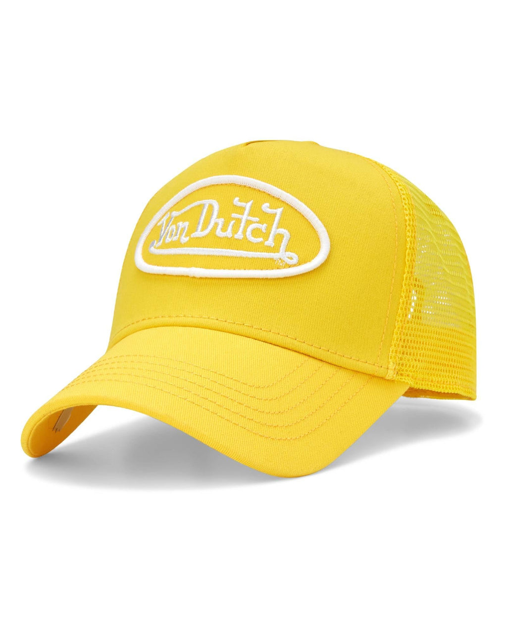 Von Dutch Unisex Trucker Hat - Retro Classic Solid Color Mesh Back Snapback Baseball Cap for Men & Women, Size One Size, Lemon Yellow