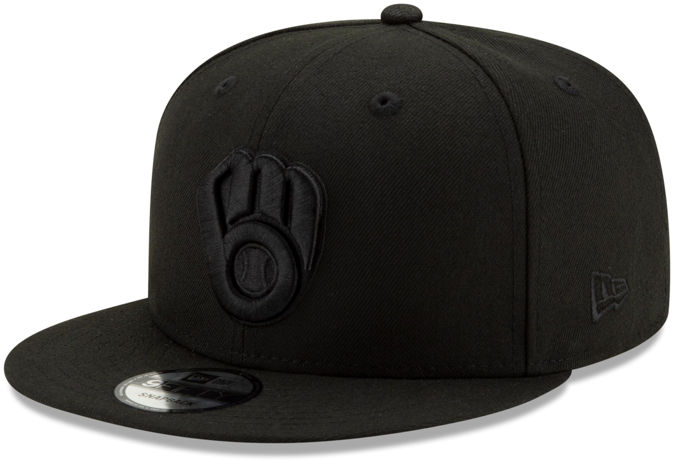 New Era MLB 9FIFTY Black Black Primary Logo Team Adjustable Snapback Hat Cap
