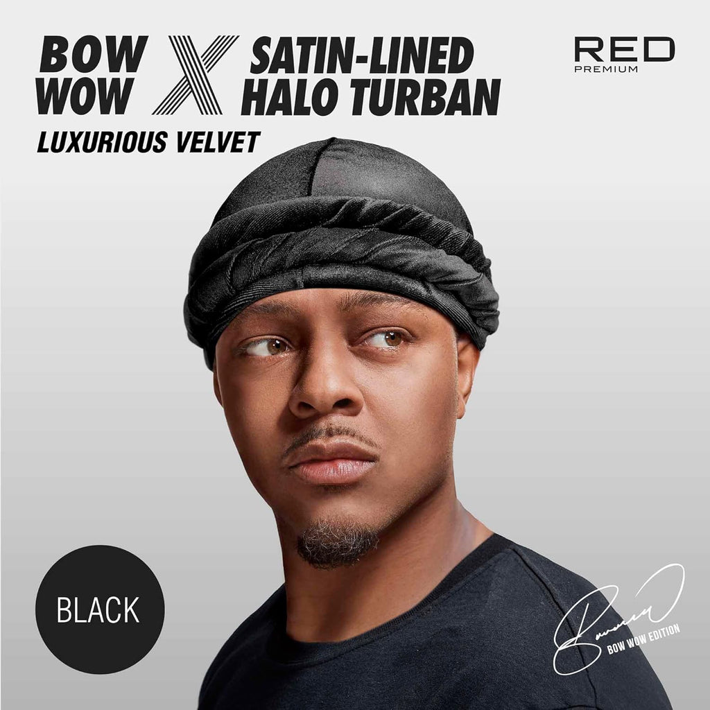 Red by Kiss Bow Wow Premium Satin Mens Turban – Anti Breakage Moisture Retention, Stylish Soft Light Comfort Headwear