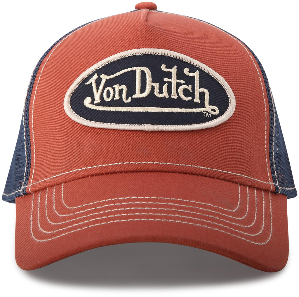 Von Dutch Unisex Trucker Hat - Curved Bill Mesh Back Retro Classic Colorblock Snapback Baseball Cap for Men and Women