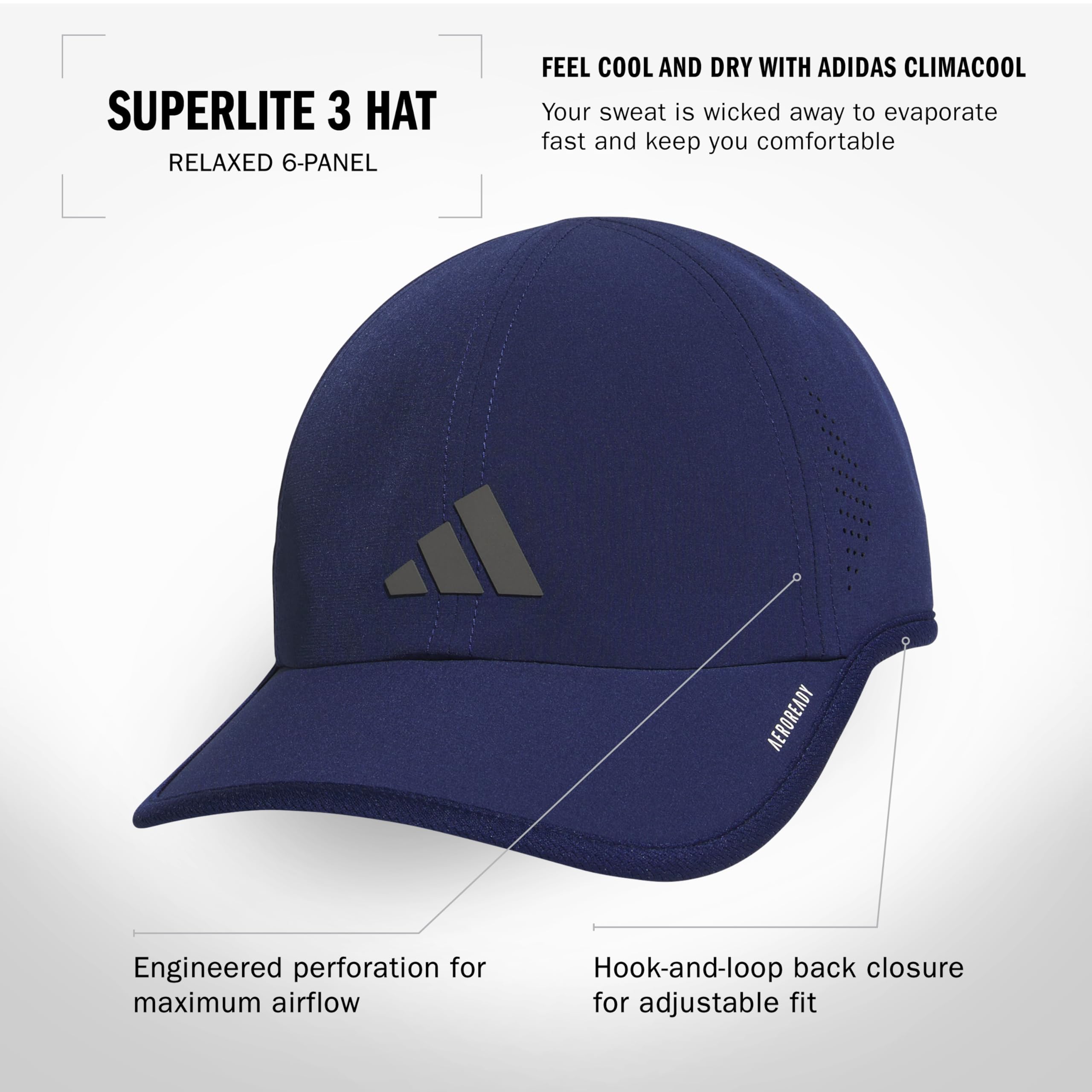 Adidas Mens Superlite Hat – Lightweight Athletic Running Cap for Workouts