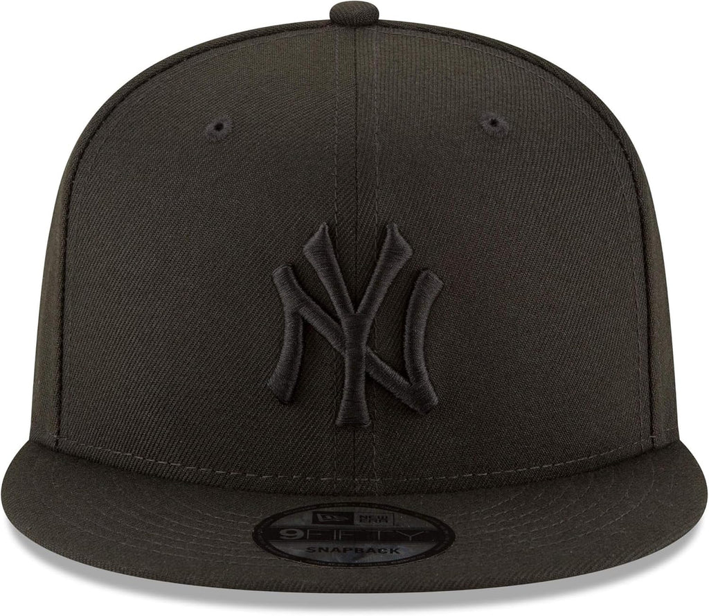New Era MLB 9FIFTY Black Black Primary Logo Team Adjustable Snapback Hat Cap