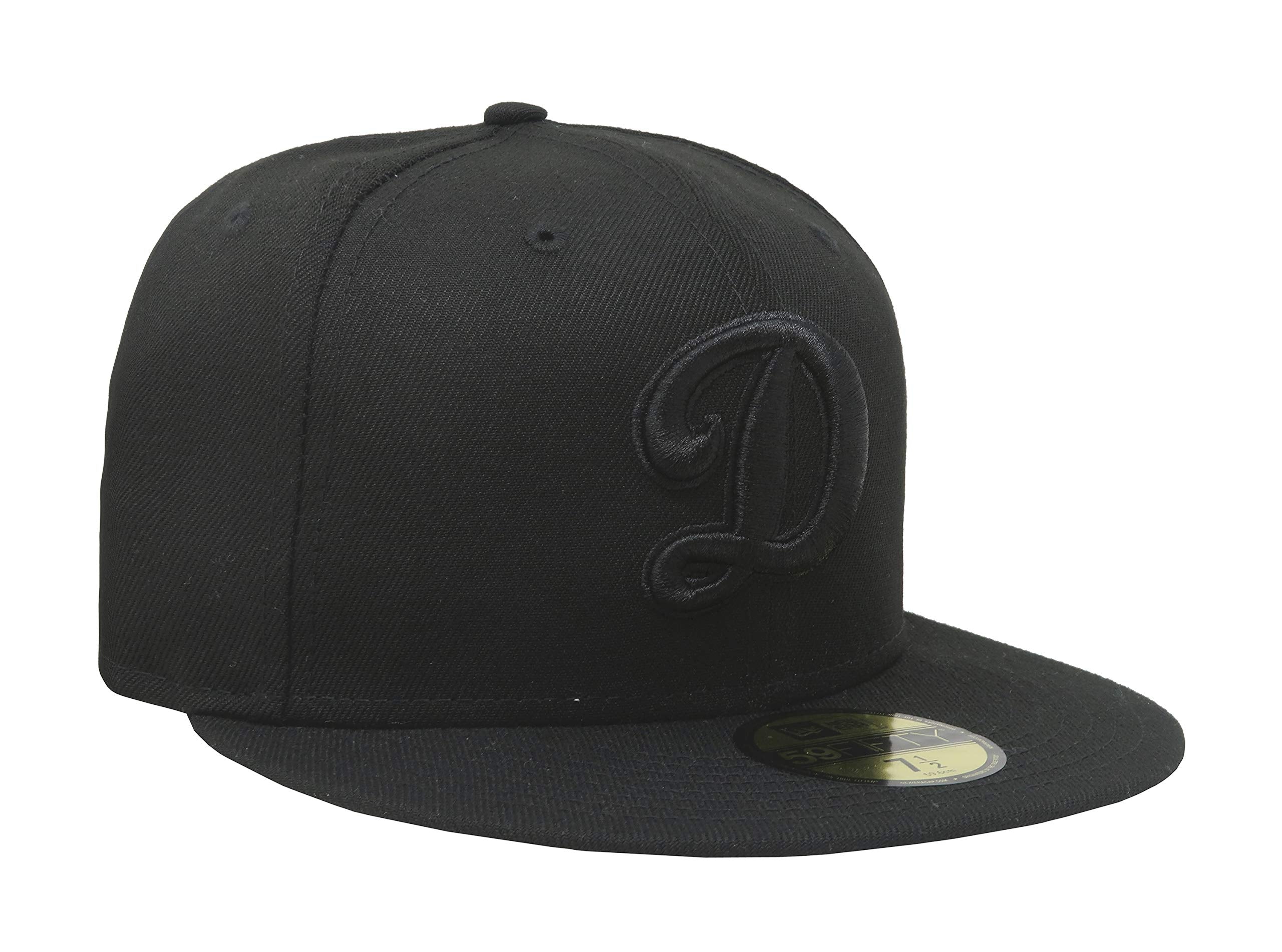 New Era 59Fifty Hat MLB Basic Los Angeles Dodgers LA Black Fitted Baseball Cap (7 3/4)