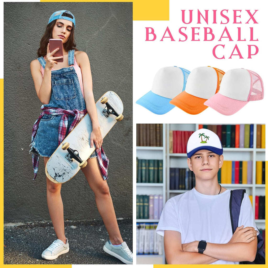 Hercicy 40 Pack Sublimation Blank Trucker Hat Bulk Wholesale Mesh Baseball Cap for Women Men DIY Hat Bar Party