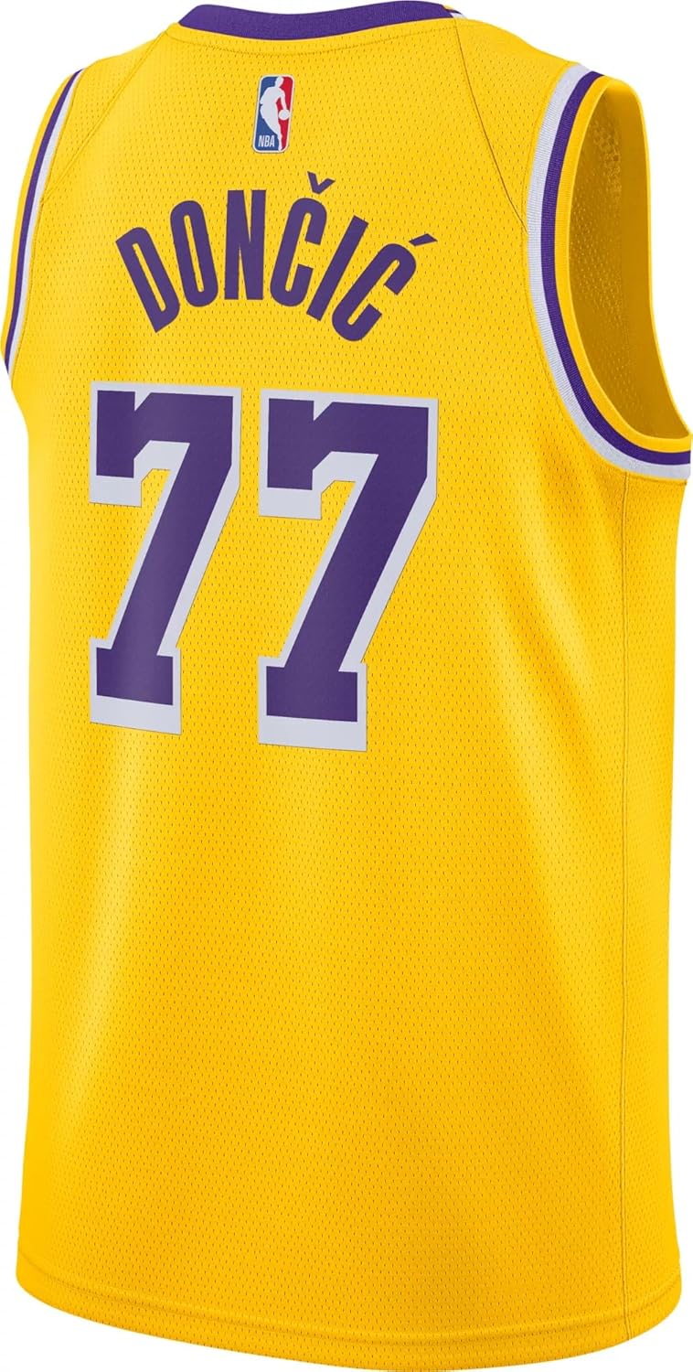 Luka Doncic Los Angeles Lakers NBA Kids Youth 8-20 Yellow Gold Icon Edition Swingman Jersey