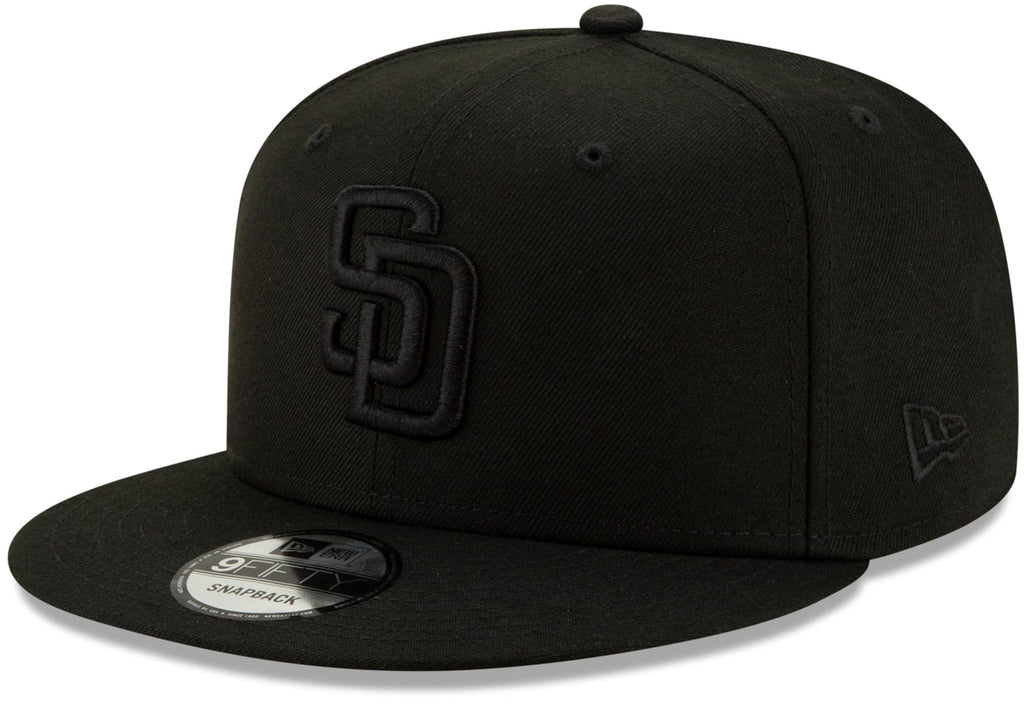 New Era MLB 9FIFTY Black Black Primary Logo Team Adjustable Snapback Hat Cap