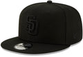 New Era MLB 9FIFTY Black Black Primary Logo Team Adjustable Snapback Hat Cap