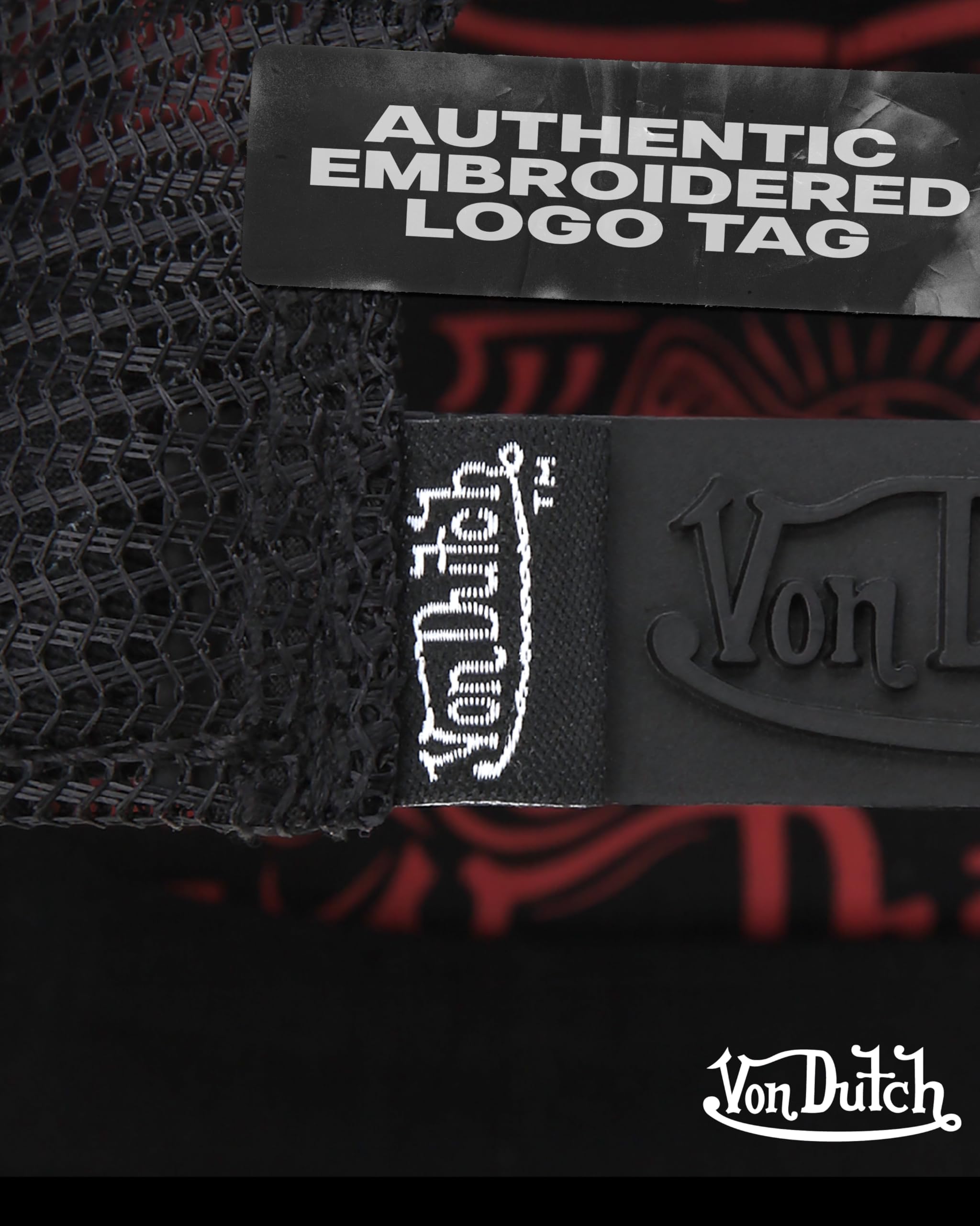 Von Dutch Monogram Trucker Cap - Retro Snapback Cap for Men and Women - Adjustable Snap Fit Panel, Mesh Rear, Curved Bill