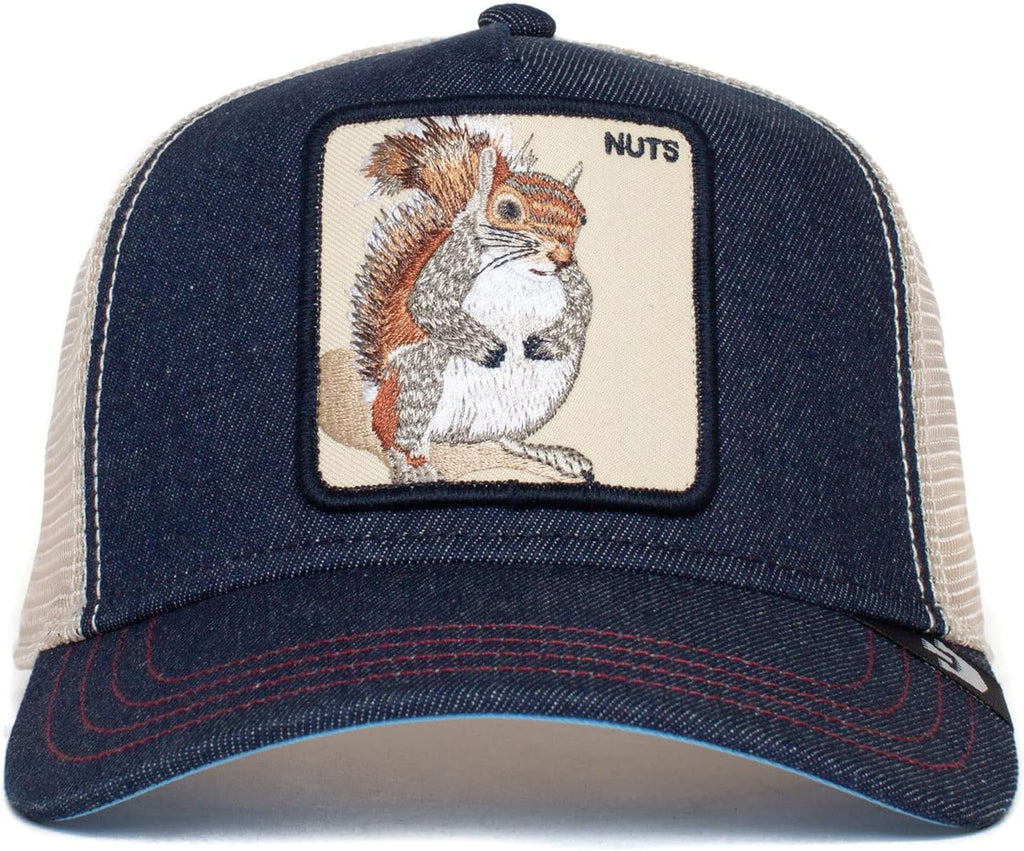 Goorin Bros. The Farm Unisex Original Adjustable Snapback Trucker Hat, Navy (The Nuts Squirrel), One Size