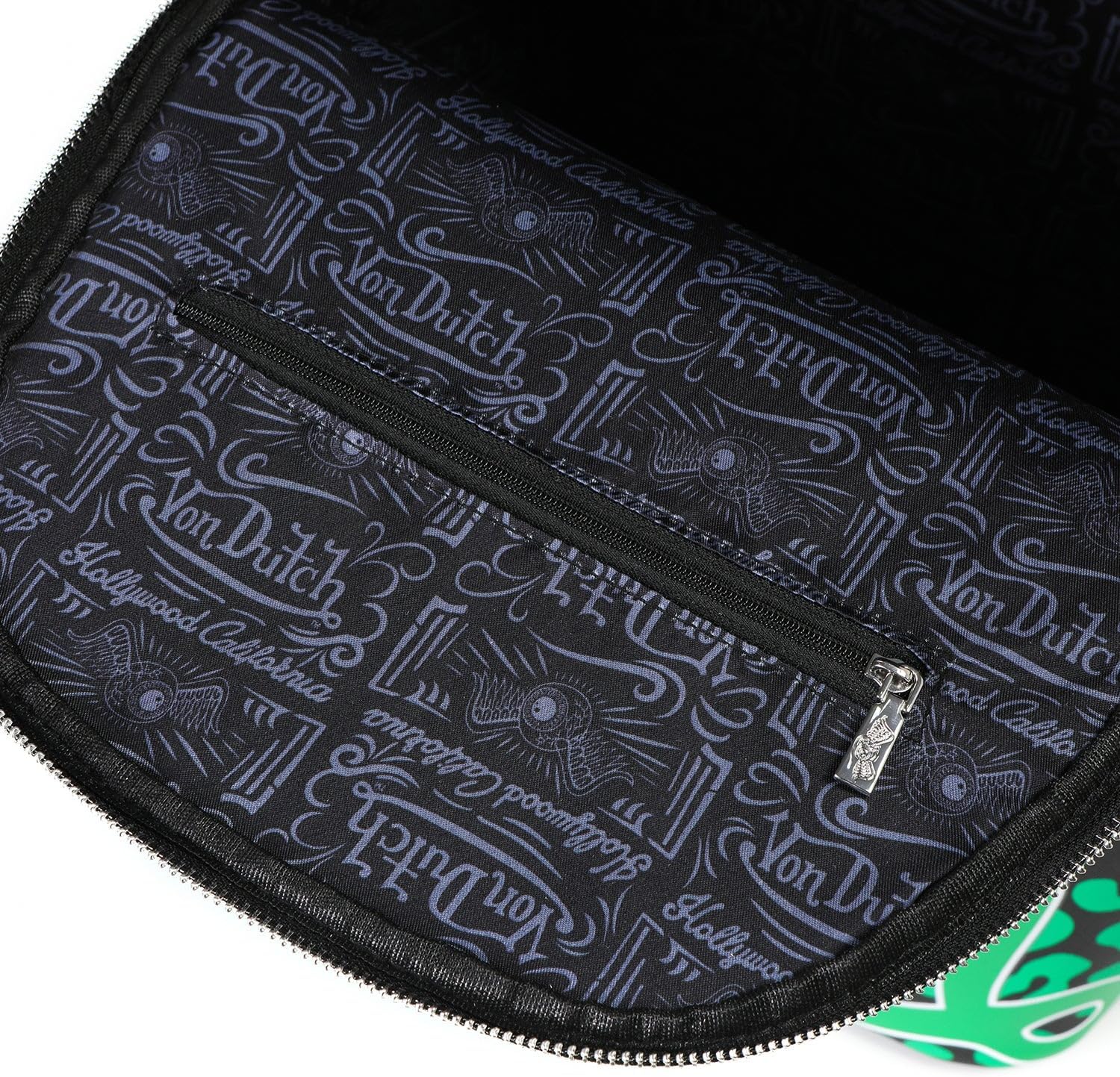 Von Dutch Medium Backpack – Stylish Multi?Purpose Backpack with Front Zip Pocket, Adjustable Straps, and Durable Design (Green Cheetah)