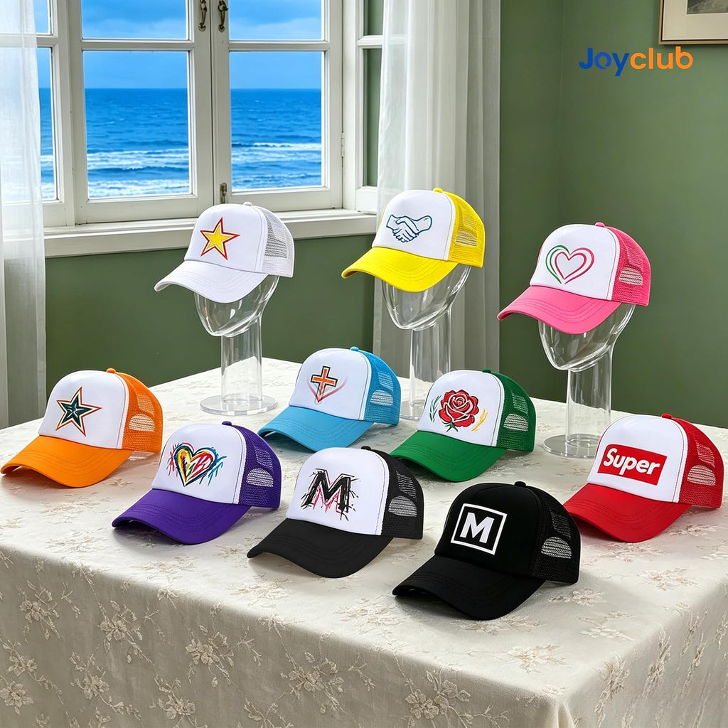 Joyclub 40 Pack Colorful Trucker Hats Bulk Adjustable Sublimation Hats Blank Snapback Mesh Baseball Cap for Man Women
