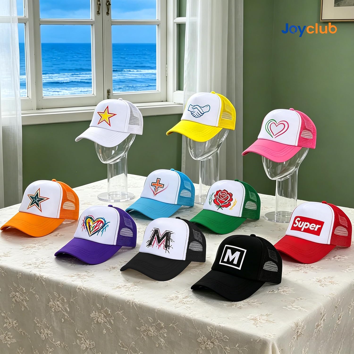 Joyclub 40 Pack Colorful Trucker Hats Bulk Adjustable Sublimation Hats Blank Snapback Mesh Baseball Cap for Man Women