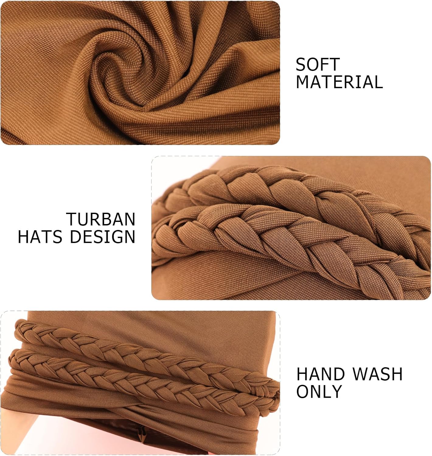African Women Turban Caps Pre-Tied Twisted Turbans Head Scarf for Women Hair Wraps Cover Beanie Cancer Chemo Headwear