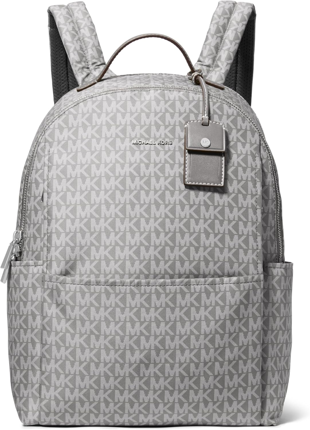 Michael Kors Sable Large Backpack, Silver-Tone Hardware/MK Signature Coated Twill/Storm