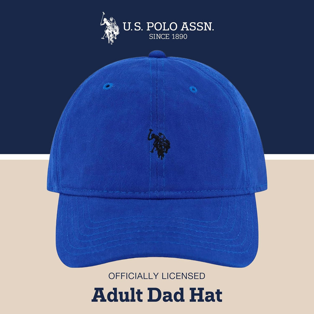 U.S. Polo Assn. Baseball Cap, 100% Cotton Adjustable Dad Hat with Small Pony Logo