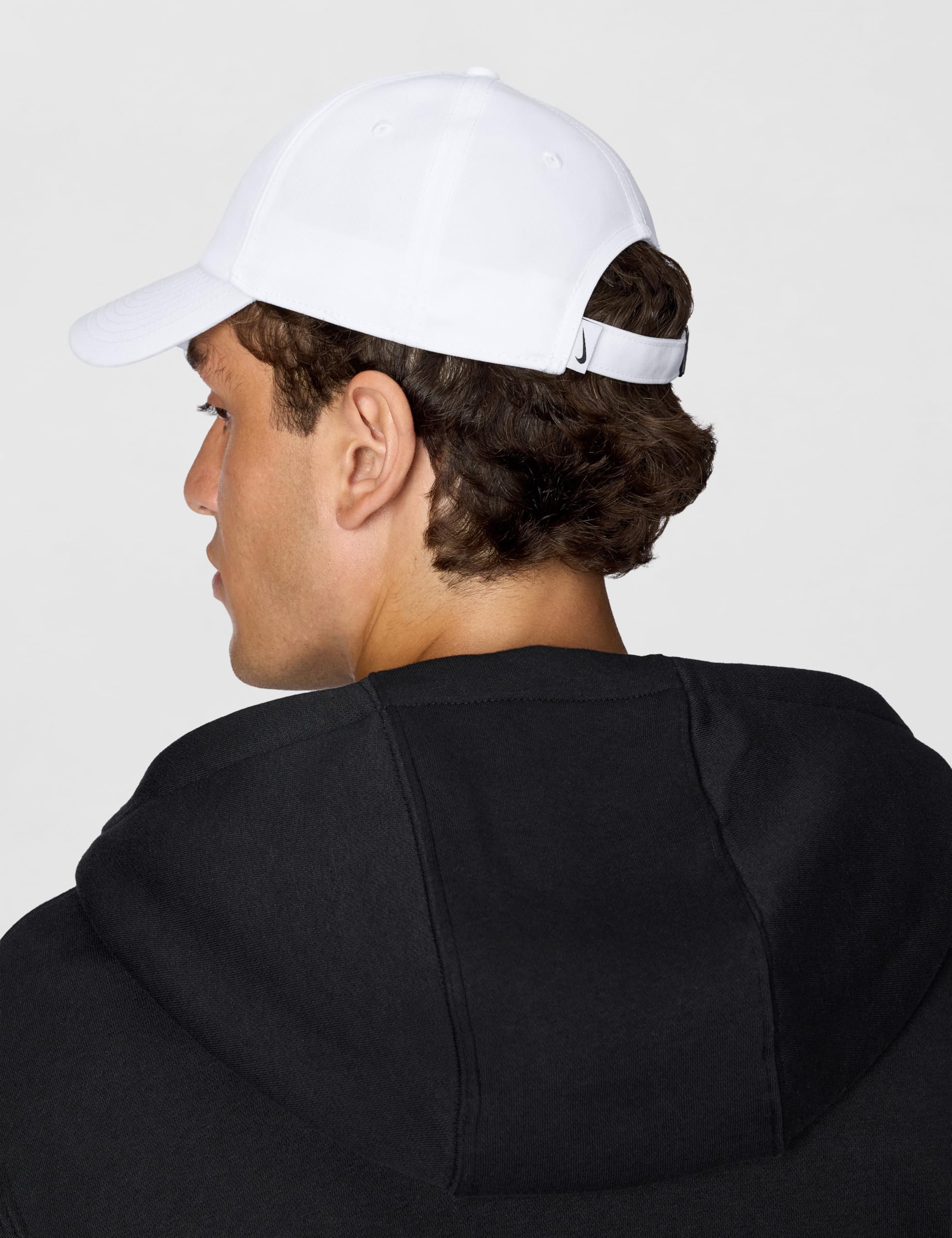 Nike Club Unstructured Swoosh Cap, White/White, Small/Medium