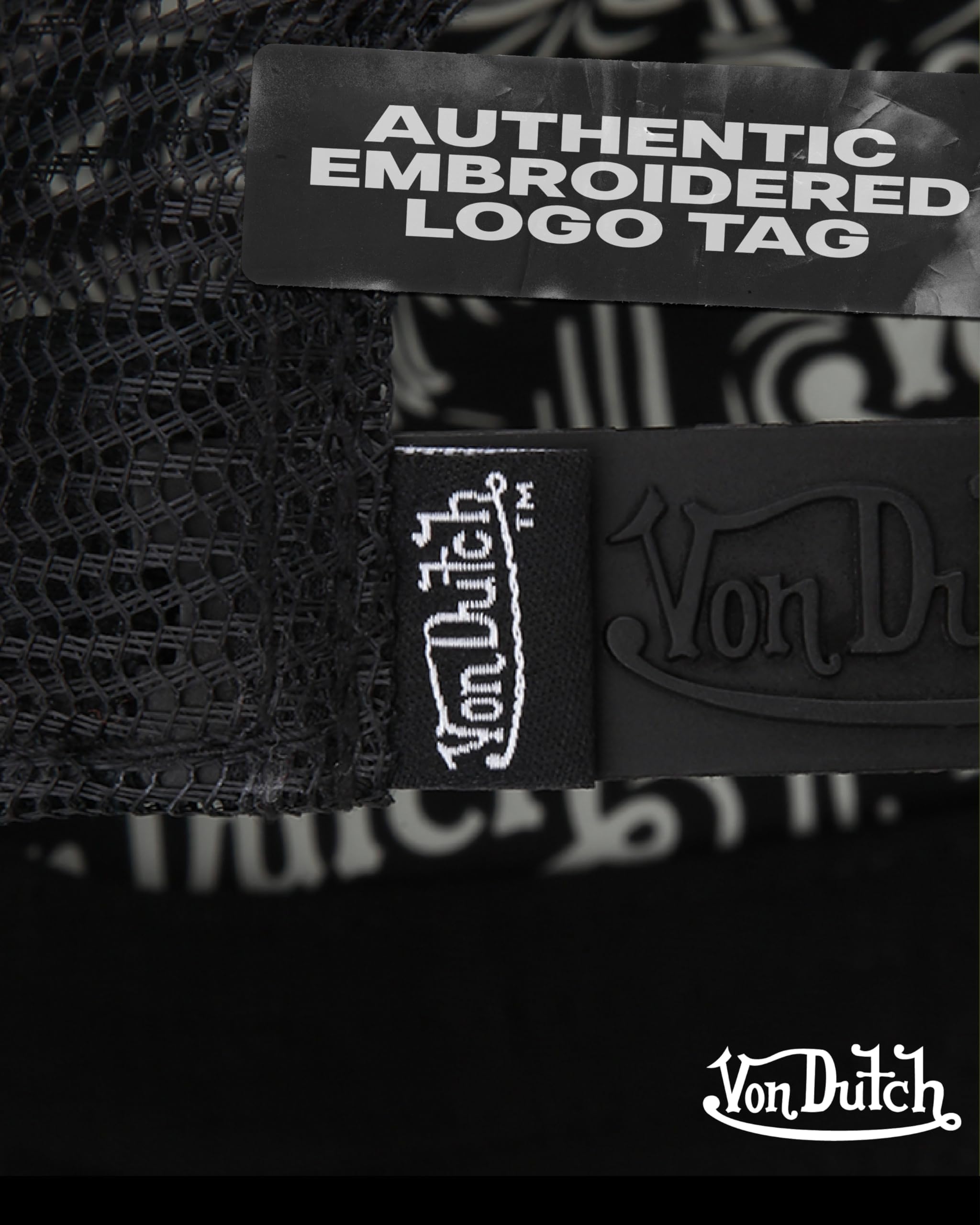 Von Dutch Womens and Mens Trucker Hat - Mesh Back Curved Brim Americana Hats for Men and Women with Snap Back Closure, Size One Size, Black Star