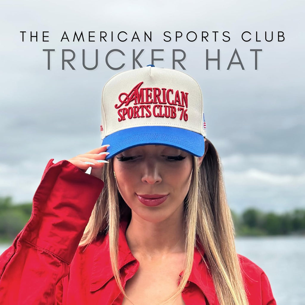 Vintage Sport Trucker Hat | Men & Women | Trendy Pickleball Golf Hats Men | American Cute Country Western | Cotton | Snapback