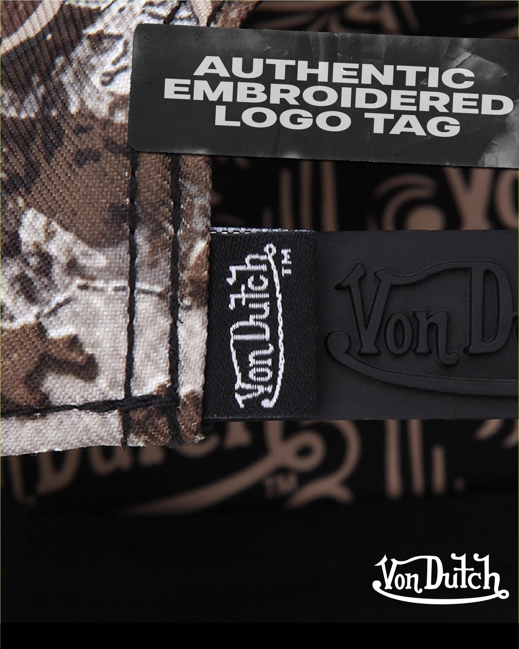Von Dutch Mens & Womens Trucker Hat - Adjustable Snapback Curved Brim Realtree Camo Hunting Baseball Cap for Men and Women, Size One Size, Realtree Brown Logo